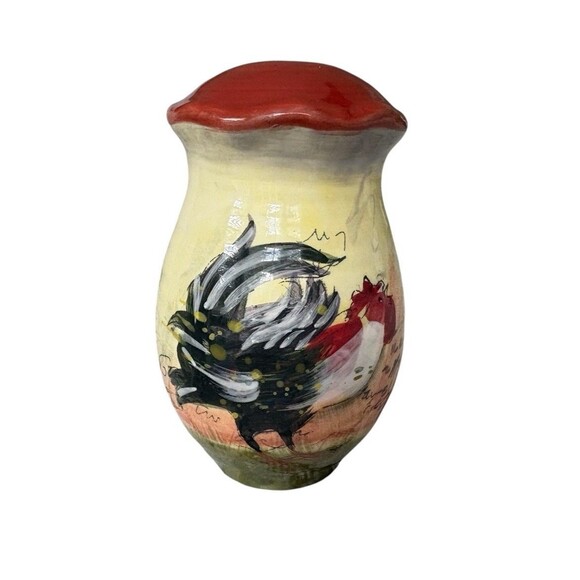 Certified International Le Rooster Salt Shaker 2 Hole Susan Winget Discontinued - Picture 1 of 7